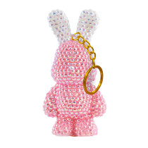 Кристальная ( алмазная) мозаика  " ФРЕЯ" ALVF- 001 брелок " Розовый зайка" 4 х 8 см