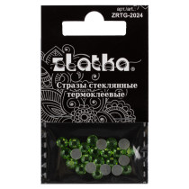 Страз клеевой " Zlatka" ZRTG- 2024 SS20 цветные 4. 7 мм стекло 24 шт в пакете с картонным еврослотом №11 салатовый ( Peridot) 