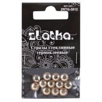 Страз клеевой " Zlatka" ZRTG- 3012 SS30 цветные 6. 5 мм стекло 12 шт в пакете с картонным еврослотом №16 желтый ( Light Colorado Topaz) 