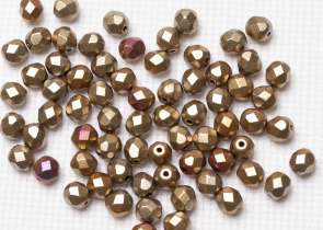 Бусины полированные круглые 6мм 25г (90 штук) 00030/01620 темно-золотой ирис матовый
